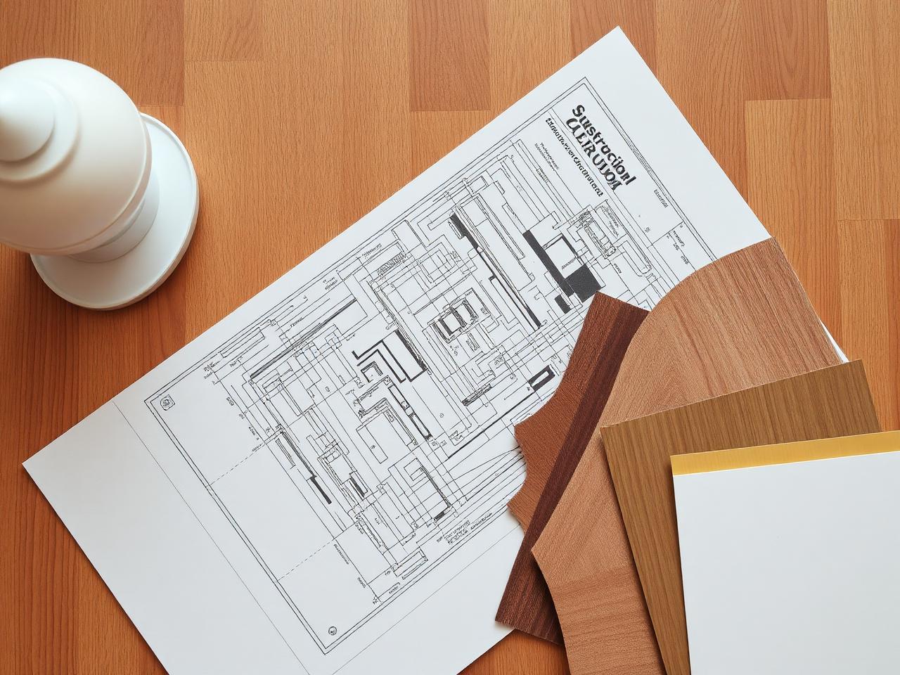 Planos y muestras de materiales de reforma